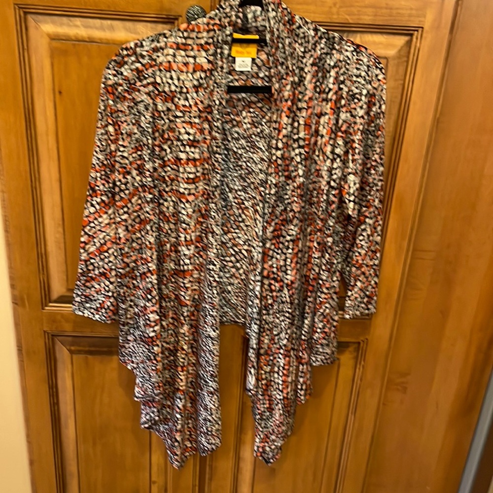 Ruby Rd. Multicolored medium duster with long sleeves